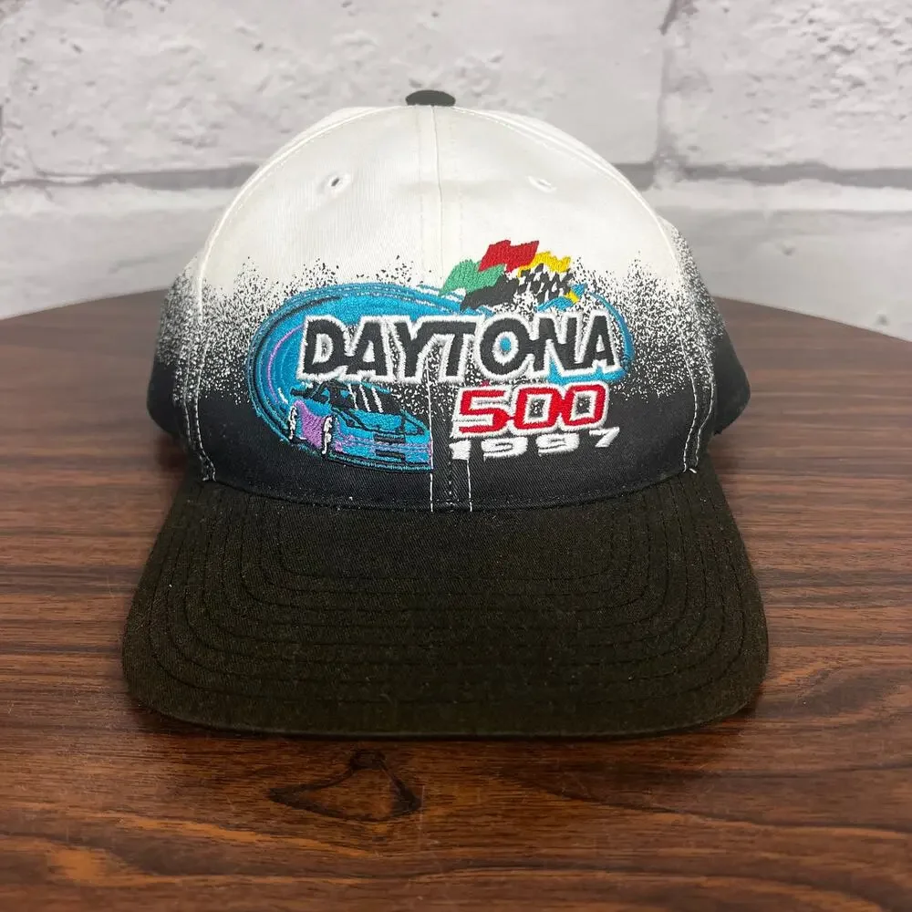 Vintage Mens OS Sportswear Retro Grunge Skater Daytona 500 1997 Snapback Hat
